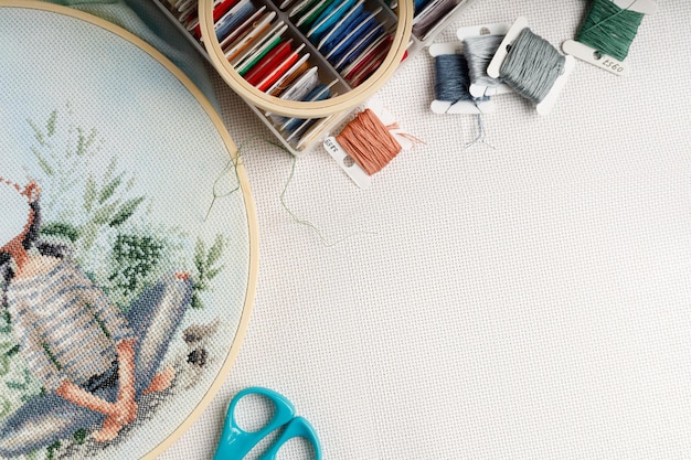 atelier broderie în lucru